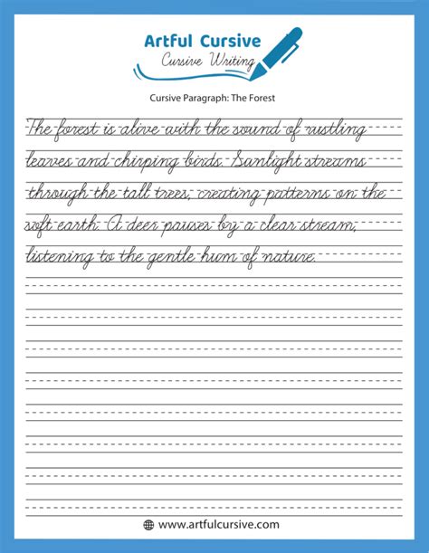 Cursive writing paragraph worksheets pdf