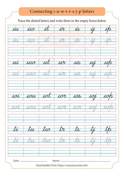 CursiveConnectingLetters3.pdf Google Drive Cursive Writing