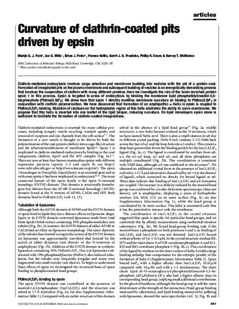 Curvature of clathrin-coated pits driven by epsin - PubMed