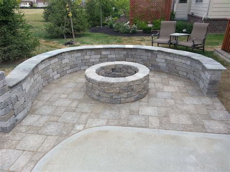 Curved pavers for fire pit.  It&rsquo;s a DIY-friendly project that adds both comfort and sty...