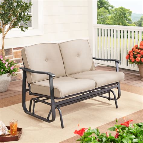 Tortuga Outdoor Rio Vista Swivel Glider Chair Patio Furniture, White Wicker and Navy Cushions . Visit the Tortuga Outdoor Store. 4.3 4.3 out of 5 stars 25 ratings. $422.00 $ 422. 00. FREE Returns . Return this item for free. Free returns are available for the shipping address you chose. You can return the item for any reason in new and unused .... Cushions for outdoor glider