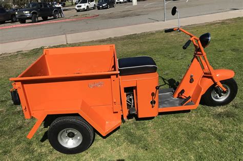Cushman truckster for sale. This 1959 Cushman Truckster for sale has a Briggs & Stratton OHV Engine, Centrifugal Belt Driven Drive, Dual Disc Brakes on Rear Axle, New White Wall Tires, Electric Start, Incredibly Fast & Fun to Ride, Fun Old Looking Ride w/ a Modern Day Drivetrain! Call Us (636) 940-9969 Contact Us About This Vehicle (636) 940-9969. Name. Last name. 