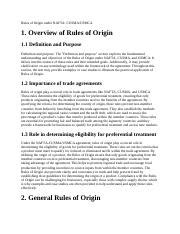 Cusma specific rules of origin.  This review could determine whether the agree...