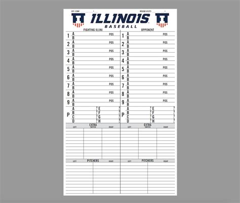 Custom Baseball Lineup Card College Edition in Color Etsy