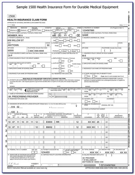 Custom CMS 1500 Form Personalized Printed Claim Form CMS 1500 Imprinted