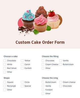 Custom Cake Order Form Template Jotform