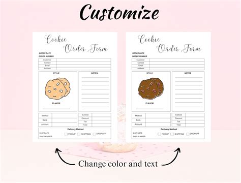 Custom Cookie Order Form Template
