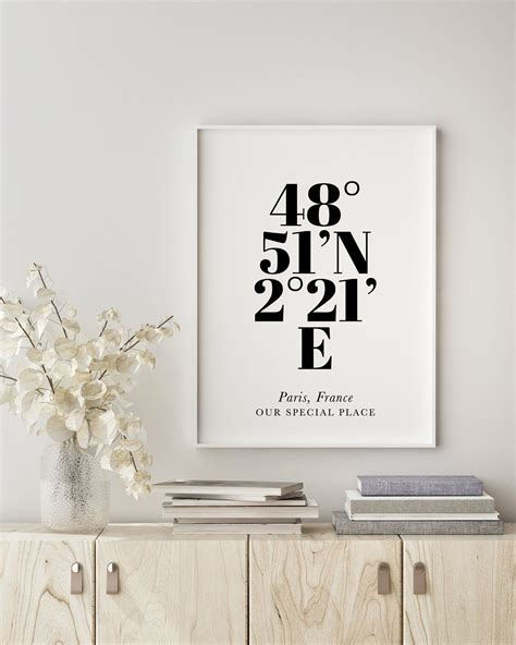 Custom Coordinates Latitude & Longitude Personalized Art - Etsy