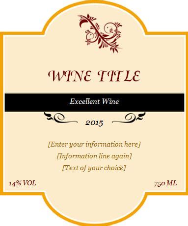 Custom Design Wine Label Templates Word Excel Templates