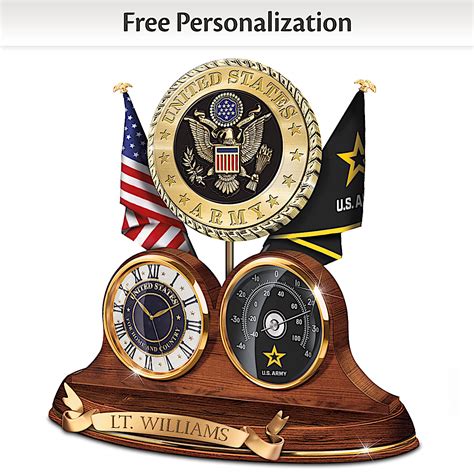 Custom Engraved Military Thermometer Clock - Bradford Exchange