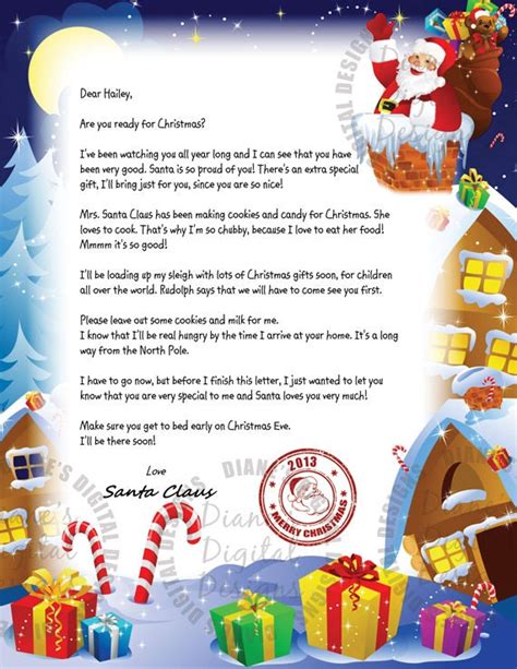 Custom Letter From Santa Printable - Etsy Sweden