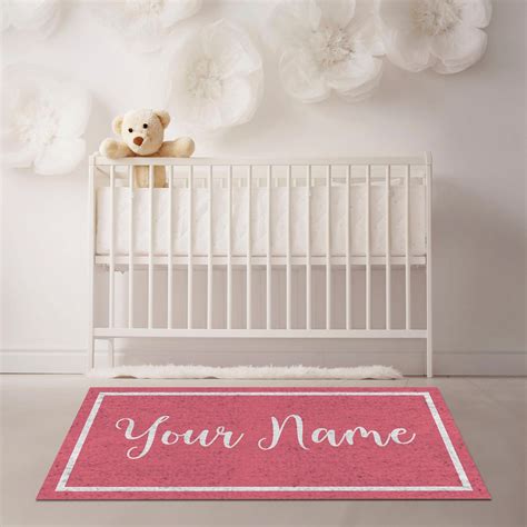 Custom Rug with Name, Customized Orange Name with Flowers Area Rug ...