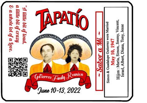 Custom Tapatio Labels digital File Only UP to 2 People Etsy