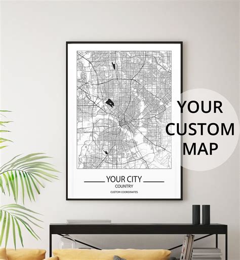 Custom Usa City Map - Etsy