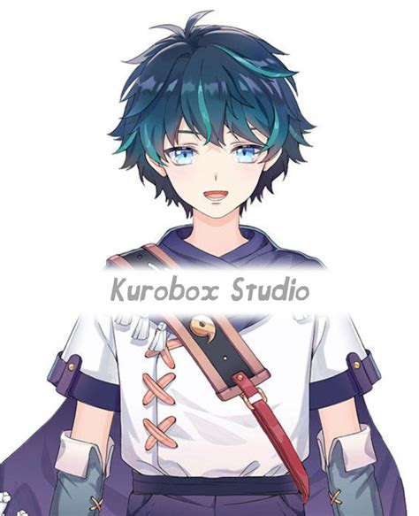 Custom Vtuber 2D Model Live 2D Commission Digital Male Etsy