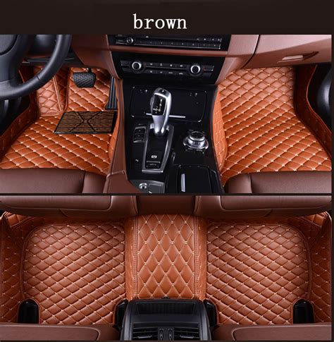 Custom car mats. That includes color and material. These are some of the customized color options we offer for our custom leather floor mats: Showing all 52 results. Beige Diamond & Beige Carpets Car Floor Mats Full Set V2.0 $ 399 $ 349. Beige Diamond & Black Carpets Car Floor Mats Full Set V2.0 $ 399 $ 349. Beige Diamond Car Floor Mats Full Set V1.0 $ 279 $ 229. 
