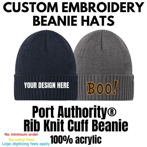 Custom embroidered beanies hats port authority