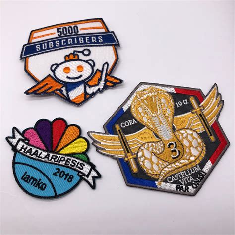 Custom embroidered patches. 1. Please order the patch size that you want. 2. When you have your order number, send us your logo, a photo, or a sketch. - If custom design/art is necessary, ... 