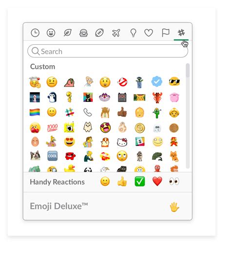 Custom emoji slack. To upload your custom emoji to Slack workspace follow these steps. Click the arrow beside your workspace name and select "customize slack". Click "add custom emoji" and select your emoji. Choose a name and click save. The emoji should now be available for use in your Slack workspace! Get here the pepe emoji of the … 