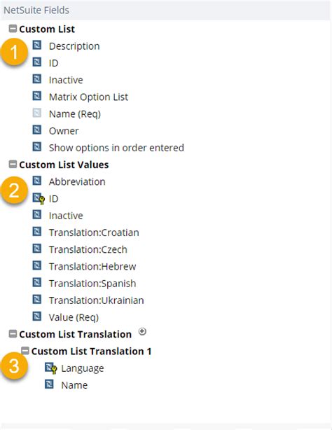 Custom list in netsuite.  Your file must include four columns for the Custo...