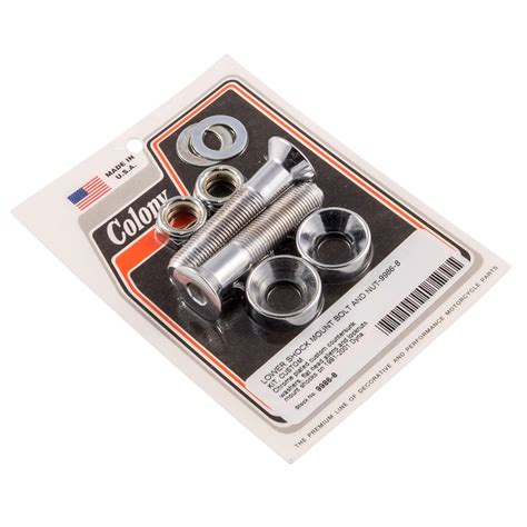 Custom nuts and bolts.  Colony Shock Mount Kit chrome - Chrome plated hardware used to...
