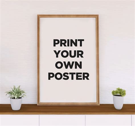 Custom poster print. How to make a poster. 1. Choose a design from the poster template gallery. 2. Personalize it: change colors, edit text or resize. 3. Download, email or publish directly on social media. CREATE A FREE POSTER. 