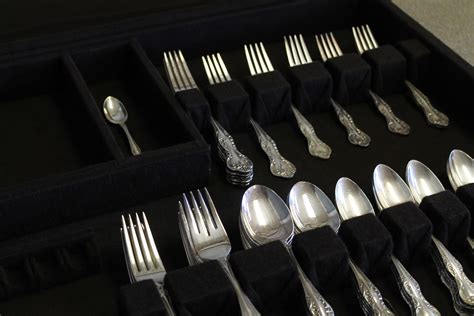 Custom silverware storage insert covered in antitarnish Pacific Silver