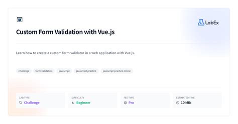 Custom validation in vue js. js, form validation can be implemented in...