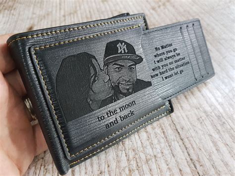 Custom wallets for men. Find personalized leather wallets, metal wallet inserts, photo wallets and more for men on Etsy. Shop for anniversary, birthday, Father's Day and Christmas gifts with discounts and … 