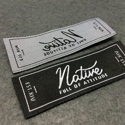 Custom woven labels. Create your own woven labels online with various options for size, shape, color, and fold. Upload your design or use our label designer tool and get fast delivery a… 