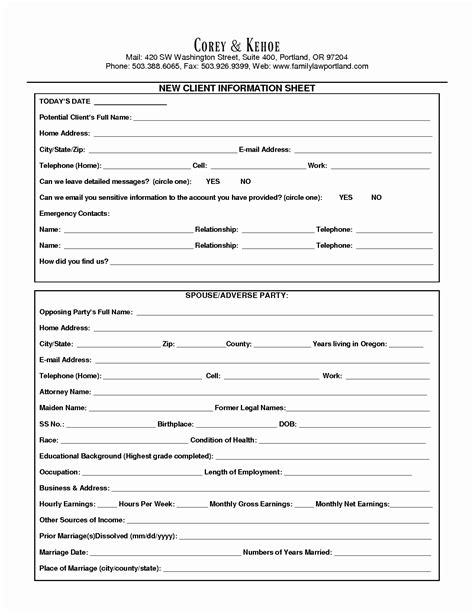 Customer Information Form Template Excel Dbp File Pdf Throughout Customer Information Card
