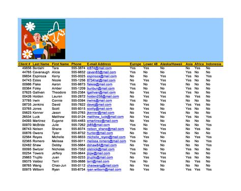 Customer List Template For Excel Gambaran