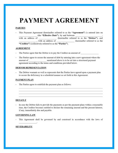 Customer Payment Agreement Template | Legal Payment Contract – Şekerciler Market