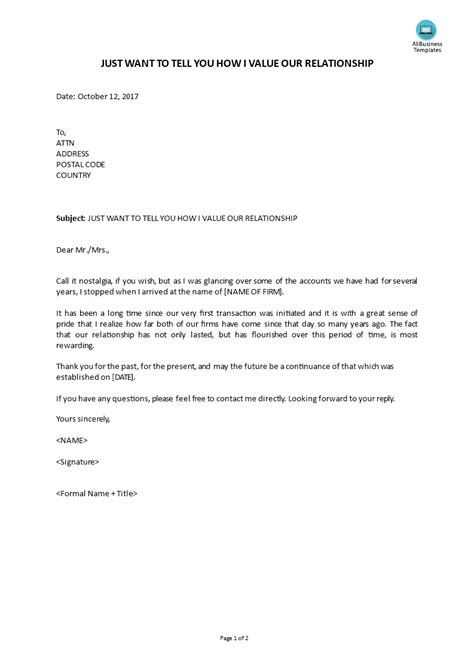 Customer Relations Letter Value Relationship How to write a