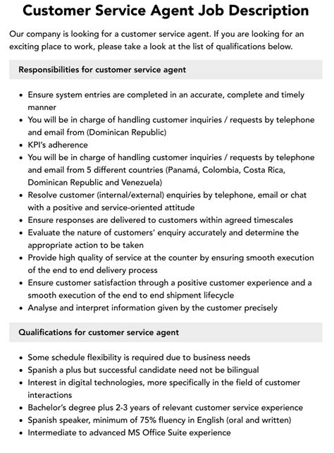 Customer Service Agent American Airlines Job Description