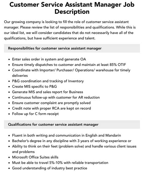 Customer Service Assistant Manager - uk.linkedin.com