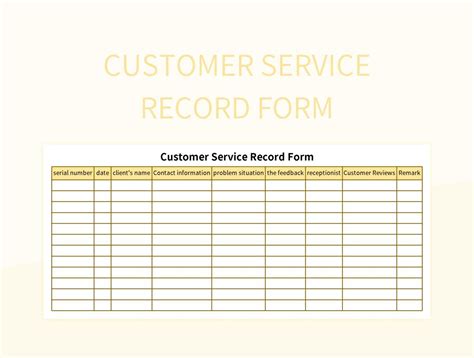 Customer Service Recordsstreet