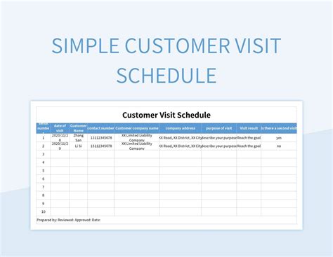Customer Visit Report Template Excel Sample Excel Templates
