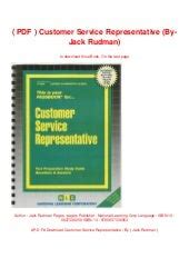 Download Customer Serviceinformation Representative By Jack Rudman