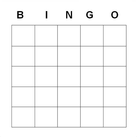 Customizable Bingo Template Word