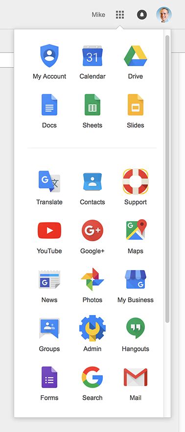 Customize Google Apps Menu