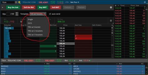 Customize Order Template Selector Drop Down list, ToS thinkorswim