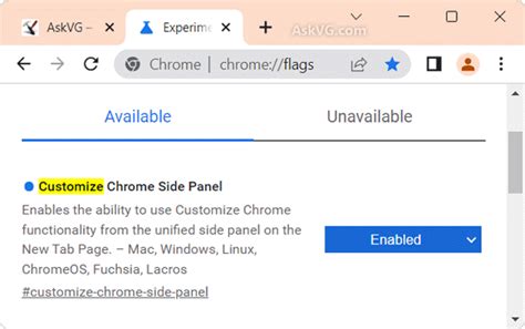 Customize chrome side panel.  Once you've completed these steps, Chrome will relaun...