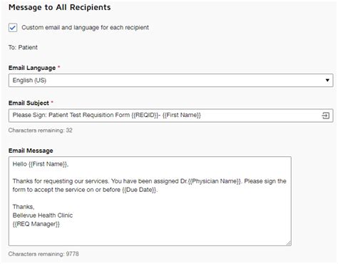 Customize emails sent in the DocuSign process Smartsheet Learning Center