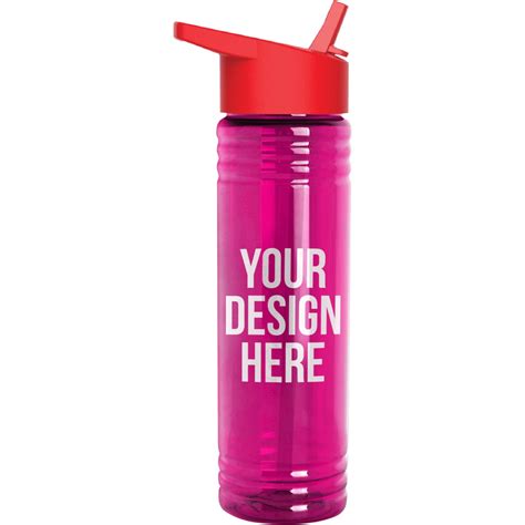 Customized Slim Fit Water Bottles with Flip Straw Lid (24 Oz.) Water