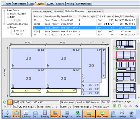 CutList Plus Cutting Diagram Software Sheet Layout Optimizer for