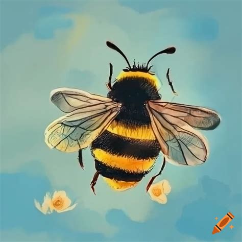 Cute Bumble Bee Drawing - Painting Valley