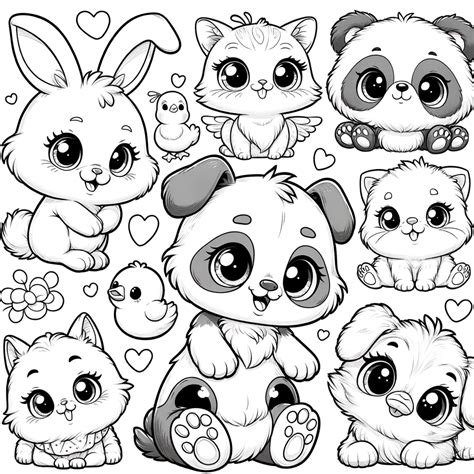 Cute Coloring Page Animals