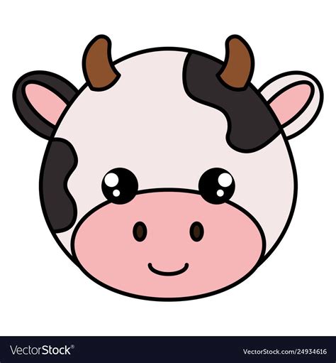 Cute Cow Face Drawing