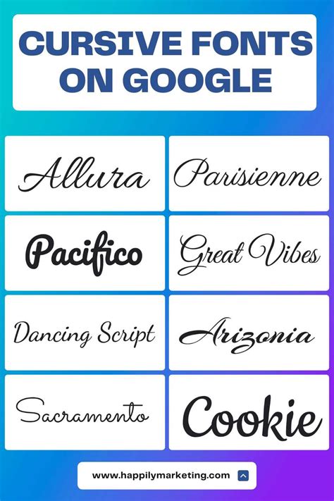Cute Cursive Fonts On Google Docs